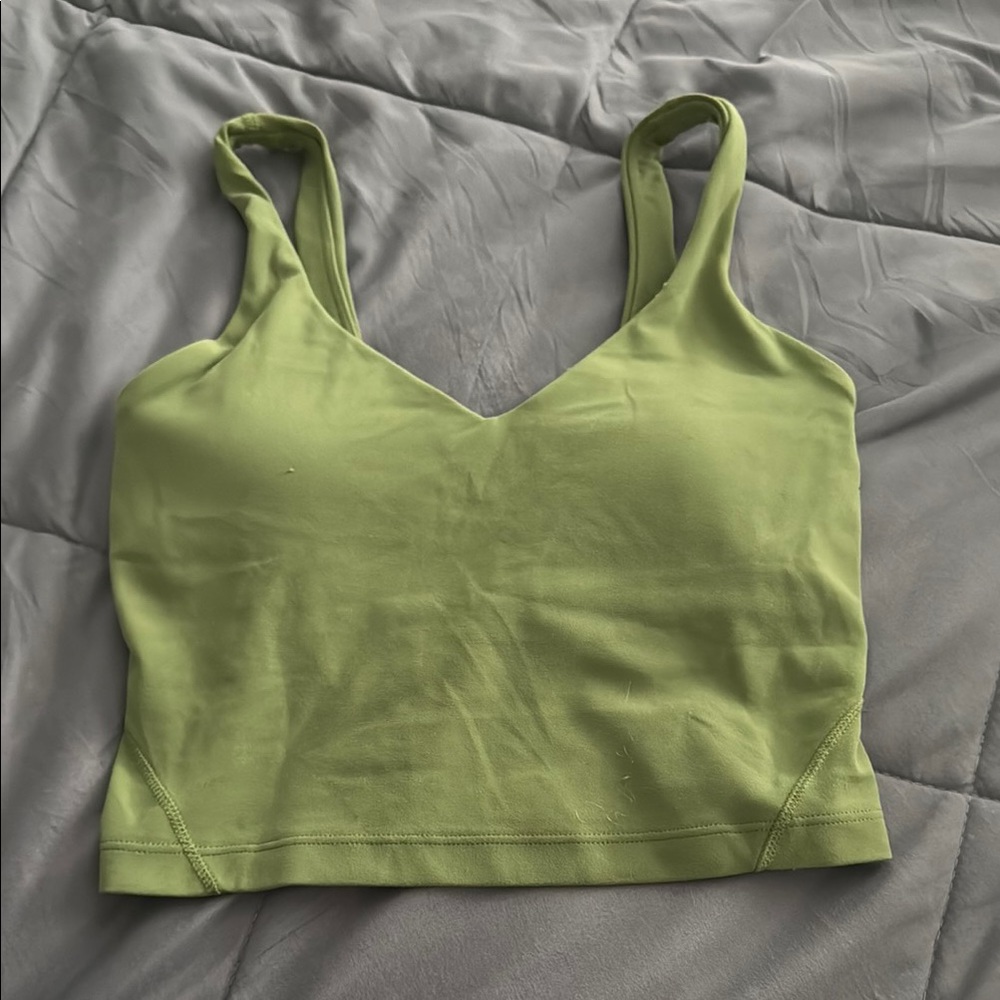 Lululemon Athletica Green Fitted Crop Tank Top